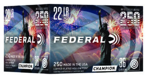 Federal 22LR Champion 36GR Copper Hollow Point Ammo - 250RD