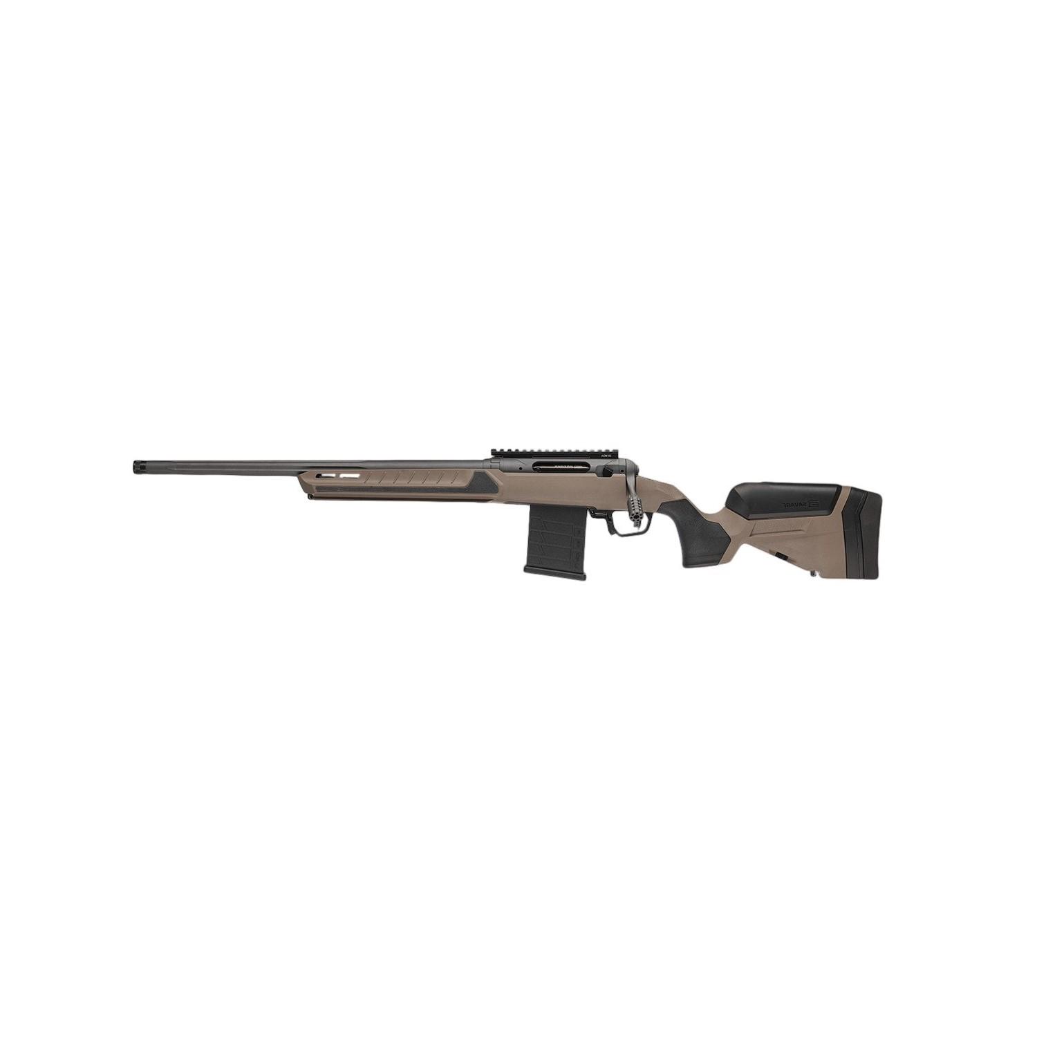 Savage 110 Core Tactical Left Hand Rifle 6.5 Creedmoor 10rd Magazine 24" Platinum Cerakoted Fluted Threaded Barrel Tan Stock
