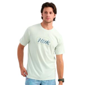 Huk Script Short Sleeve Tee Pale Algae Heather S