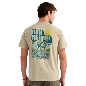 Huk Bait 'N Fetch Short Sleeve Tee River Rock Heather S