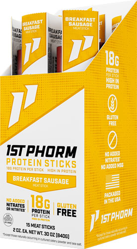 1ST PHORM PROTEIN BEEF STICKS - BREAKFAST SAUSAGE 15 STICKS
