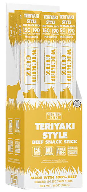Wicked Cutz Teriyaki Beef Sticks 12 Pack