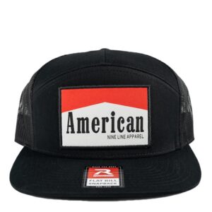 Nine Line American 7-Panel Trucker Hat - Black