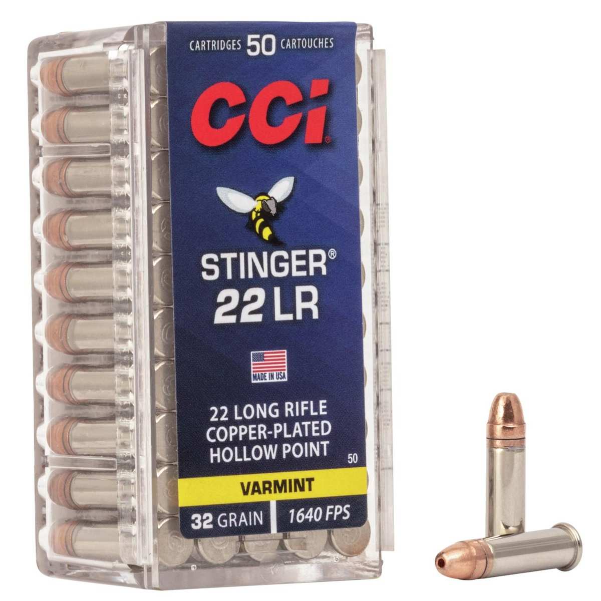 CCI Stinger .22 LR Rimfire Ammunition - 32 gr CPHP