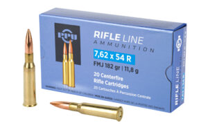 PPU 7.62x54R FMJ 182GR Rifle Ammunition - 20 Rounds