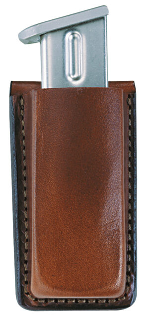 Bianchi 10734 Open Top Mag Pouch - Tan Leather Belt Clip