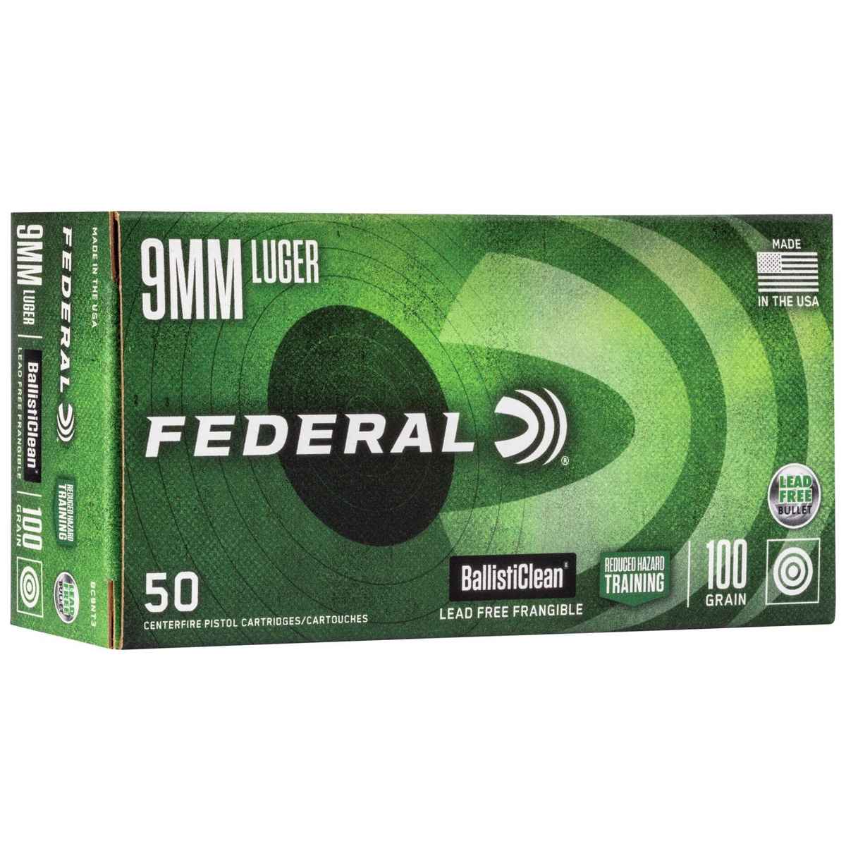 Federal Ballisticlean 9mm Frangible Handgun Ammunition