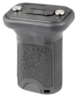 BCM VGSKMBLK BCMGunfighter Short Vertical Grip Made of Polymer With Black Aggressive Textured Finish with Storage Compartment for Keymod Rail