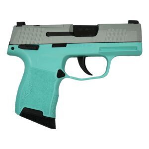 Sig Sauer P365 9mm Handgun - Silver Slide & Robin's Egg Blue Frame