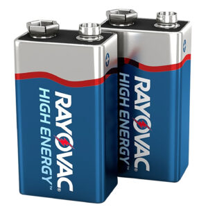 Rayovac A16042JT 9V High Energy Alkaline Batteries - 2 Pack