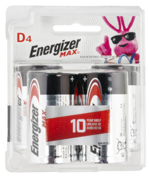 Energizer MAX D Batteries - 1.5 Volt Alkaline (4 Pack)