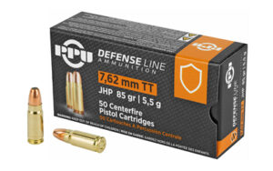 PPU 7.62 Tokarev JHP 85GR Handgun Defense Ammunition