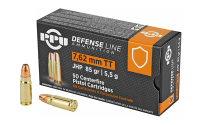 PPU 7.62 Tokarev JHP 85GR Handgun Defense Ammunition