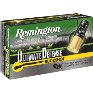 Remington Ultimate Defense Buckshot Loads 12 ga. 2.75 in. 9 Pellet 00 Buck 5 rd.
