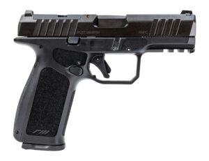 Rost Martin RM1CXBLKOSP10CA RM1X *CA Compliant Compact 9mm Luger 10+1 4" Black Match Grade Barrel, Black Nitrocarburized Steel Optic Ready/Serrated Slide, Black Polymer Frame w/Picatinny Rail, Interch