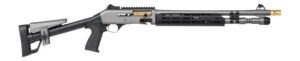 Panzer Arms PAM4CSGGTMFSS M4 Speed Pro 12 Gauge Semi-Auto 3" 5+1 18.50" Gray Ported Barrel, Gray w/Gold Titanium Accents Aluminum Receiver w/Picatinny Rail, M-LOK Handguard, Skeleton Stock, Black Poly