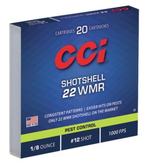 CCI Rimfire Shotshell Ammunition .22 WMR 1/8 oz #12 1000 fps 20/ct
